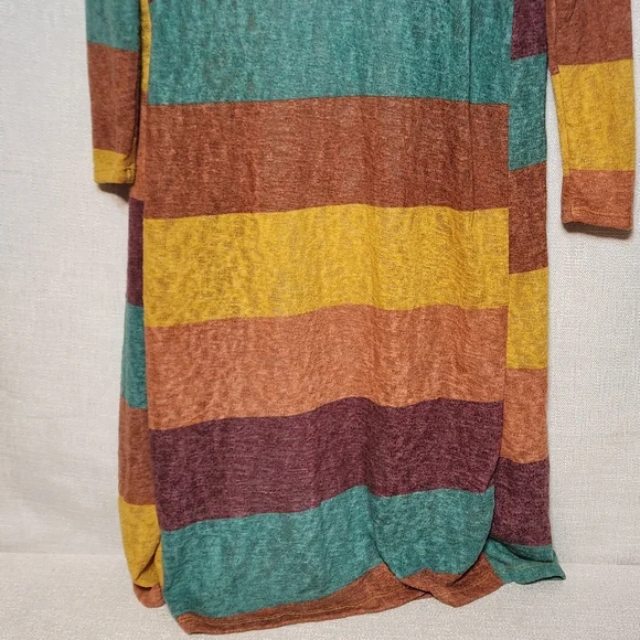 Jess Lea Striped Colorful Lightweight Duster Cardigan Long Sleeve Boho Small - Picture 7 of 9